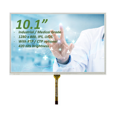 10 pollici LCD touch screen resistivo 1280x800 punti di grado industriale / medico