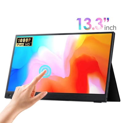 13.3 pollici touchscreen monitor portatile, USB C monitor portatile di gioco con desktop stand per computer portatile telefono secondo / estendere lo schermo