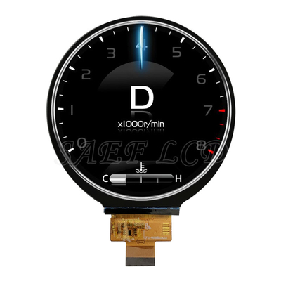 LCD TFT rotondo da 4 pollici, LCD circolare di grado automobilistico con interfaccia MIPI, luminosità da 500 a 1000 Nits per il cruscotto dell'auto