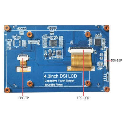 Schermo capacitivo a 4,3 pollici di carico di TFT di tocco di TFT HDMI dell'esposizione del mucchio compatibile con il lampone pi