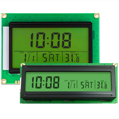 Pannello LCD personalizzato, monocromo di controllo della temperatura strumento di stoccaggio dell'energia di potenza LCD, STN giallo verde segmento LCD