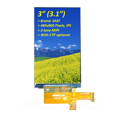 3 pollici 480x800 pixel Industrial TFT Display, 3,1 pollici TFT LCD ST7701S IPS Display