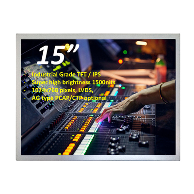 Display TFT industriale da 15 pollici leggibile dalla luce solare 1000 Nits LVDS 1024x768 pixel