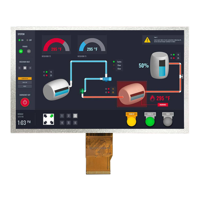 Display LCD TFT da 7 pollici a larga temperatura RGB 1024x600 50 pin