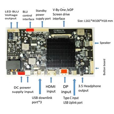 27" UHD Industrial TFT LCD 3840x2160 Risoluzione eDP 1.4 1000 cd/m2 60Hz RoHS/REACH EU/US Stock Temperatura operativa da 0C a 50C