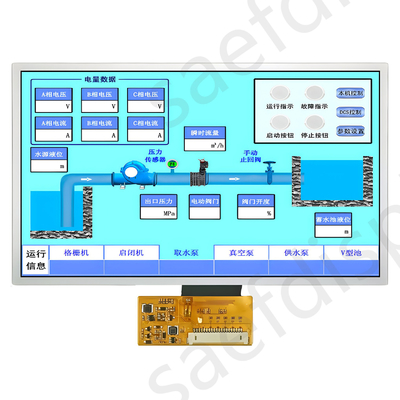 Display TFT di 7 pollici di grado industriale Interfaccia LVDS 1000nits Intervallo di temperatura di funzionamento ultra ampio
