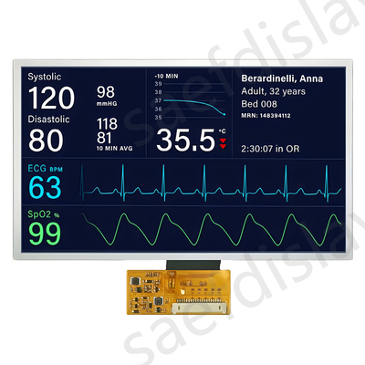 Display TFT di 7 pollici di grado industriale Interfaccia LVDS 1000nits Intervallo di temperatura di funzionamento ultra ampio
