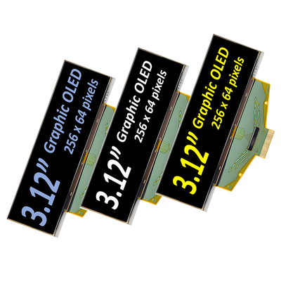 3Modulo di visualizzazione OLED di grado industriale da.12 pollici - 256x64 pixel, 30-pin con interfacce SPI, I2C
