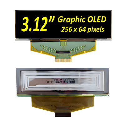 3Modulo di visualizzazione OLED di grado industriale da.12 pollici - 256x64 pixel, 30-pin con interfacce SPI, I2C