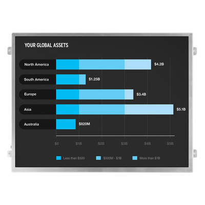 Alto luminosità 10,4 pollici IPS TFT LCD Display 800 Nits 1024x768 Risoluzione Interfaccia LVDS