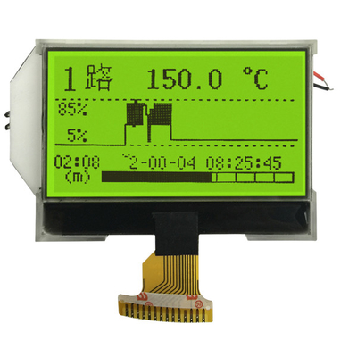 Il LCD monocromatico verde giallo del grafico di STN visualizza 128x64 3.3V positivo SPI