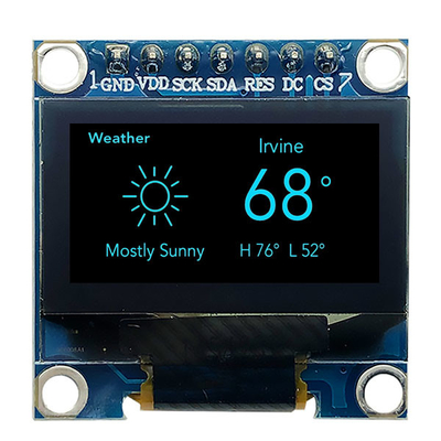 7 pin Modulo di visualizzazione OLED da 0,96 pollici SPI 3V Bianco PMOLED Con SSD1306 Driver IC