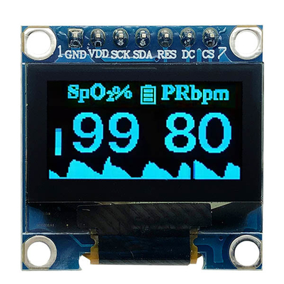 0.96 pollici SSD1306 Controller 7 pin caratteri bianchi e blu SPI display OLED 128x64 3V PMOLED