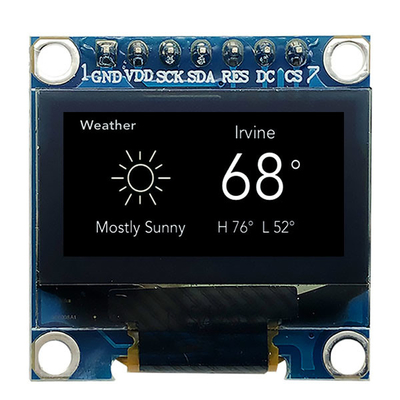 7 pin Modulo di visualizzazione OLED da 0,96 pollici SPI 3V Bianco PMOLED Con SSD1306 Driver IC