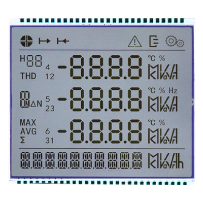 Dispositivo per la misurazione dell'energia elettrica LCD, schermo LCD a segmento per 86 misuratori di energia elettrica trifase multifunzione