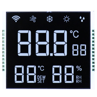 Display LCD segmento VA personalizzato 12:00 Direzione di visualizzazione Dover/Bias 1/4 Dover Ultra-Low 2μA Consumo -20°C a 70°C Funzionamento