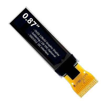 0.87 pollici 128x32 Piccolo display OLED IIC Interfaccia testo bianco